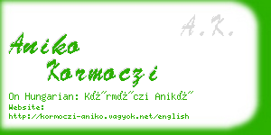 aniko kormoczi business card